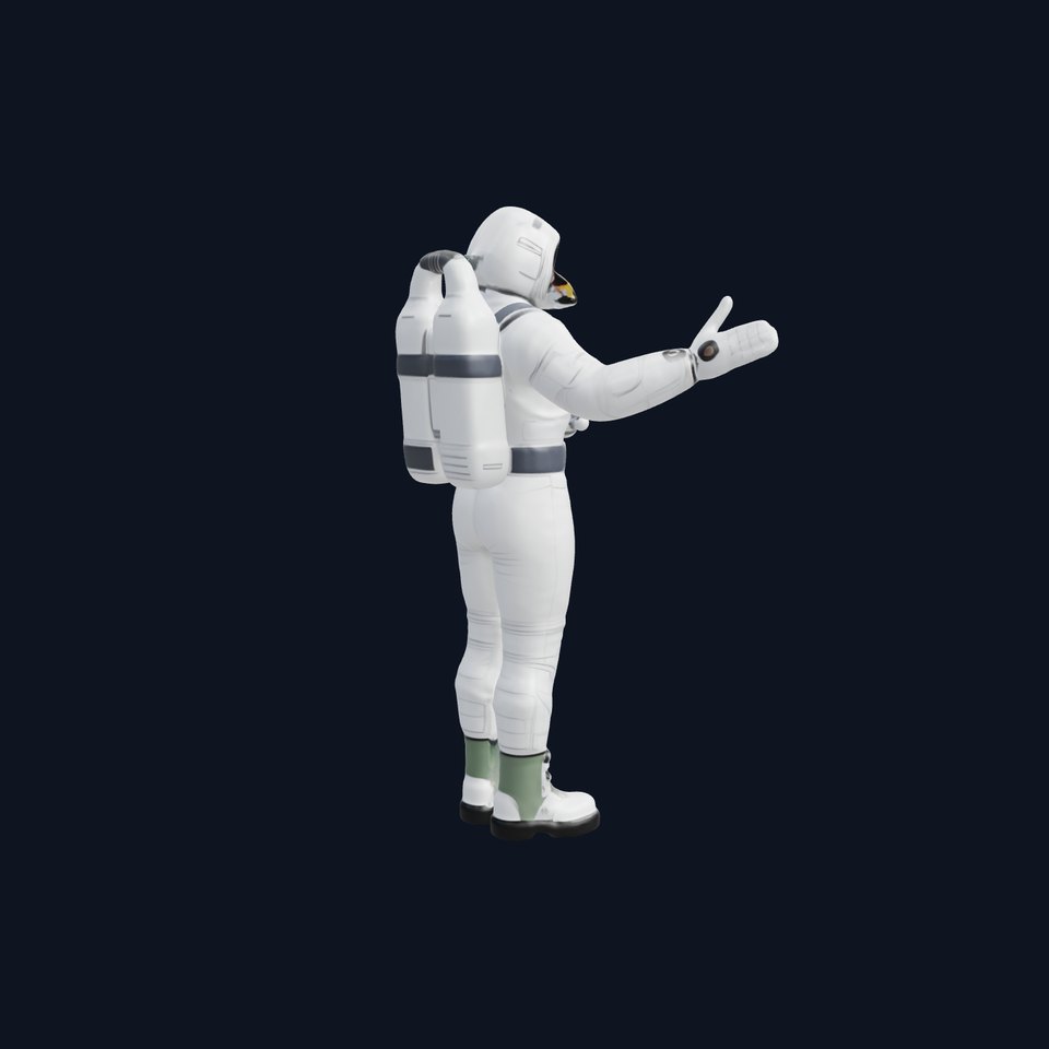 Astronaut Explorer Rigged D Character Model with PBR Textures